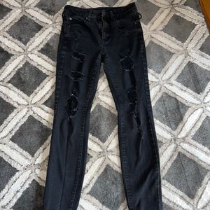 Aeropostale ripped high rise jeans